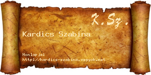 Kardics Szabina névjegykártya